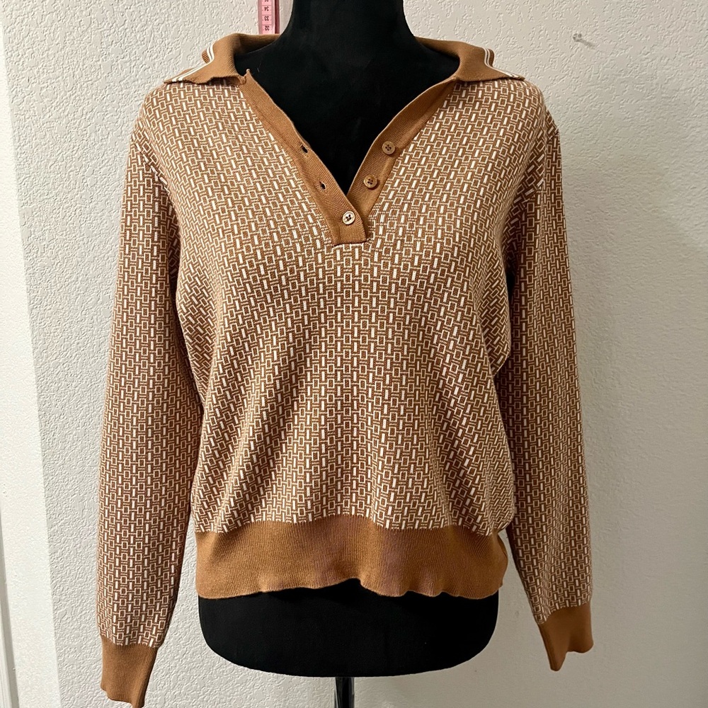Brown Patterned Women's Sweater